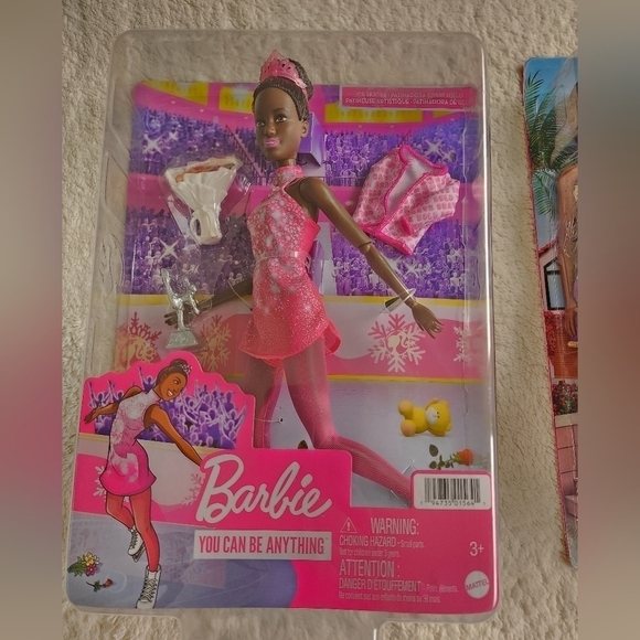 NWT Barbie dolls bundle of 2 swimming doll and ice-skater - Picture 3 of 4
